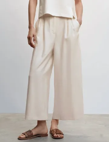 Pantaloni Mango, crem