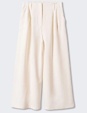 Pantaloni Mango, crem