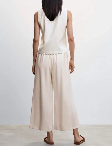 Pantaloni Mango, crem