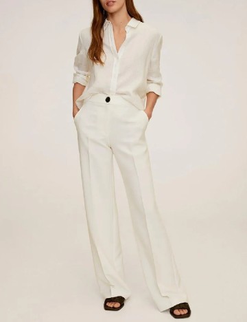 Pantaloni Mango, alb