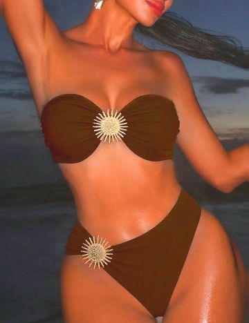 Costum de baie SHEIN, maro