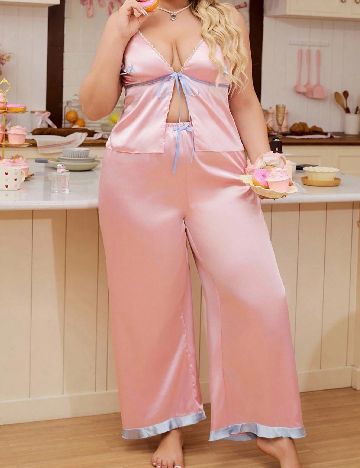 Pijama SHEIN CURVE, roz