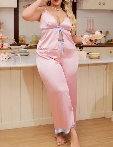 Pijama SHEIN CURVE, roz