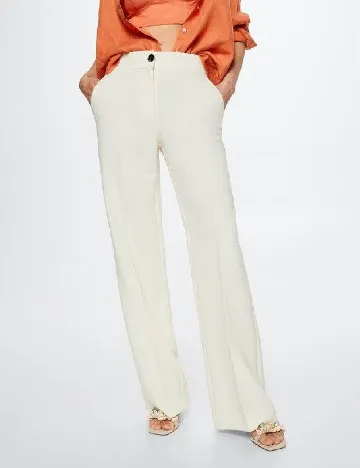 Pantaloni Mango, ecru