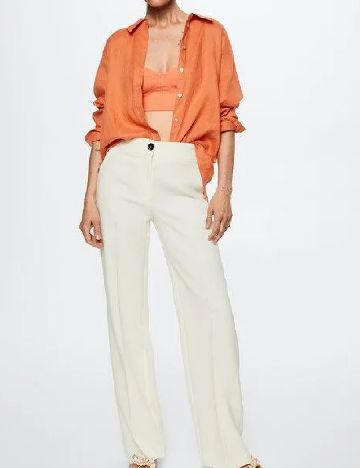 Pantaloni Mango, ecru