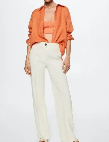 Pantaloni Mango, ecru
