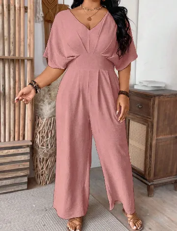 Salopeta SHEIN CURVE, roz pudra