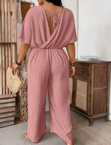 Salopeta SHEIN CURVE, roz pudra