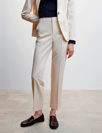 Pantaloni Mango, crem
