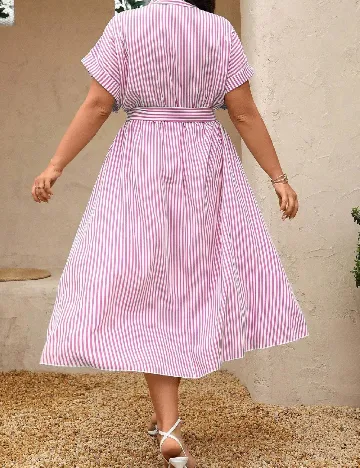 Rochie medie SHEIN CURVE, alb/roz