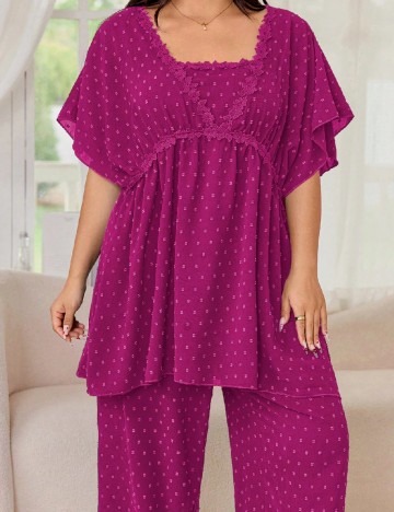 Pijama SHEIN CURVE, mov