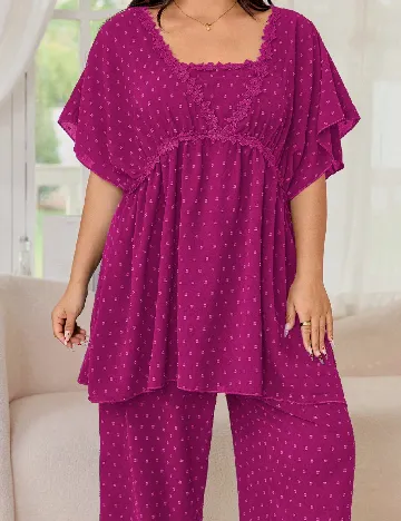 Pijama SHEIN CURVE, mov