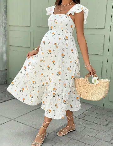 Rochie lunga SHEIN Maternity, alb