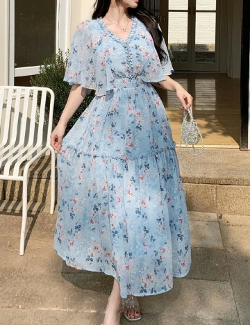 Rochie lunga Dazy, albastru