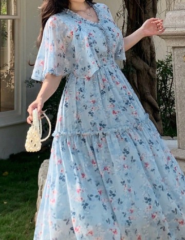 Rochie lunga Dazy, albastru