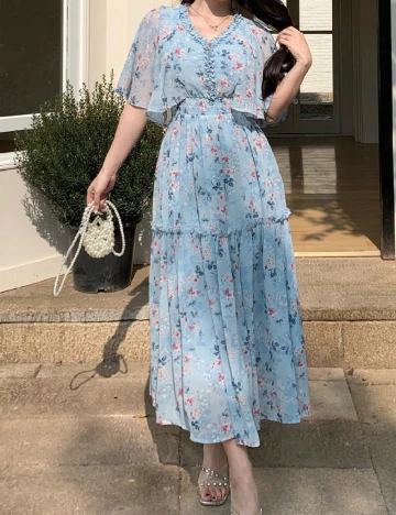 Rochie lunga Dazy, albastru