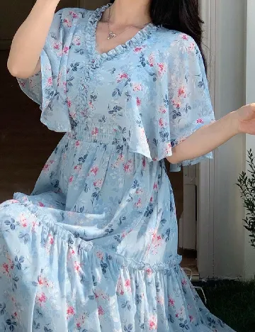 Rochie lunga Dazy, albastru