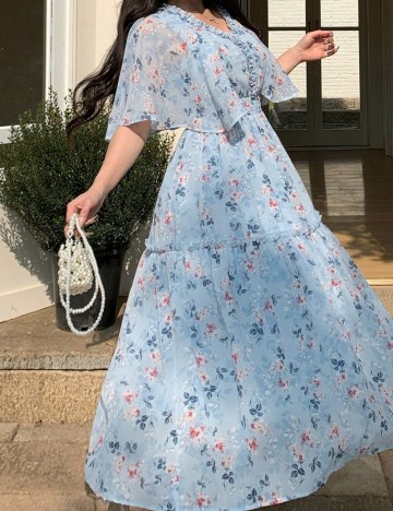 Rochie lunga Dazy, albastru