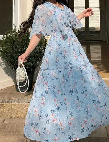 Rochie lunga Dazy, albastru