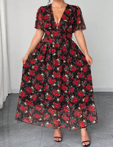 Rochie lunga SHEIN CURVE, floral print