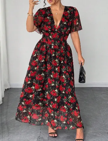 Rochie lunga SHEIN CURVE, floral print