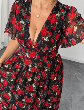 Rochie lunga SHEIN CURVE, floral print