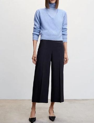 Pantaloni Mango, bleumarin inchis