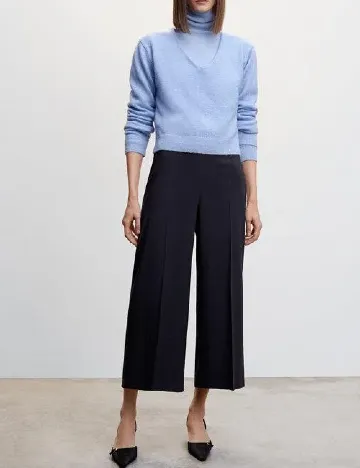 Pantaloni Mango, bleumarin inchis
