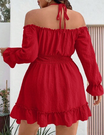 Rochie scurta SHEIN CURVE, rosu