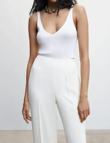 Pantaloni Mango, alb