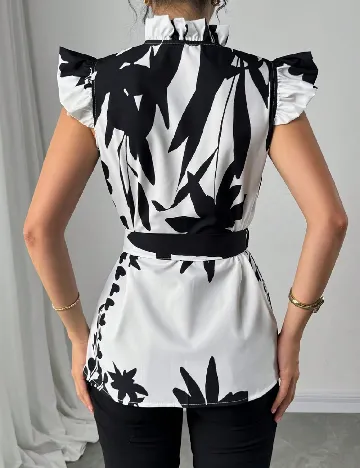 Bluza SHEIN, alb/negru