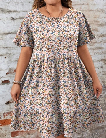 Rochie scurta SHEIN CURVE, floral print
