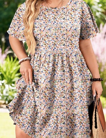 Rochie scurta SHEIN CURVE, floral print