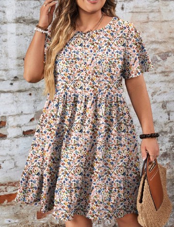 Rochie scurta SHEIN CURVE, floral print