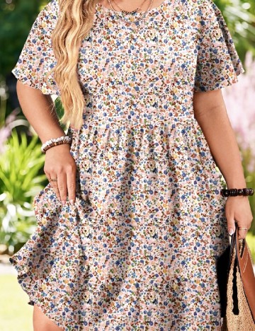 Rochie scurta SHEIN CURVE, floral print