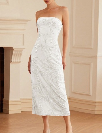 Rochie medie SHEIN, alb