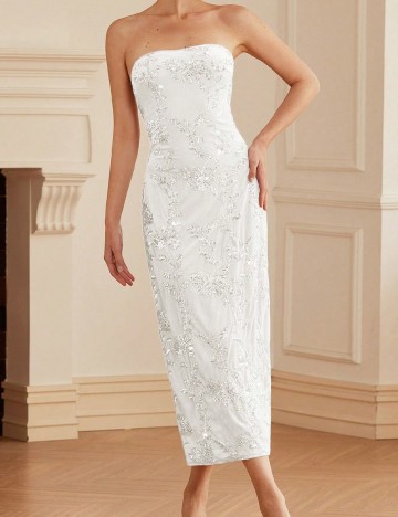 Rochie medie SHEIN, alb