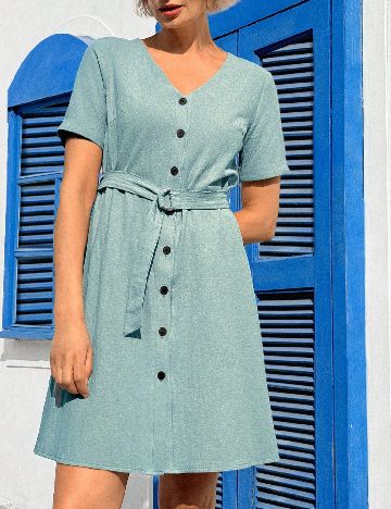 Rochie scurta Emery Rose, albastru