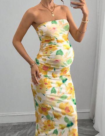 Rochie lunga SHEIN Maternity, mix culori