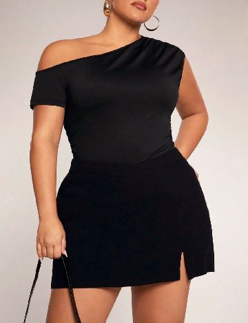 Fusta pantalon SHEIN CURVE, negru