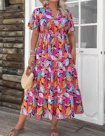 Rochie lunga SHEIN CURVE, mix culori