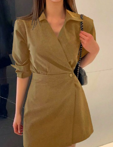 Rochie scurta Dazy, kaki