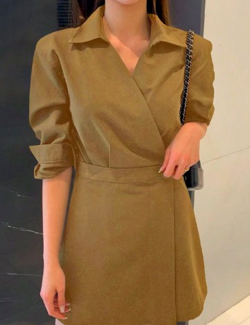 Rochie scurta Dazy, kaki