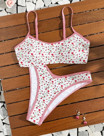Costum de baie SHEIN, floral print