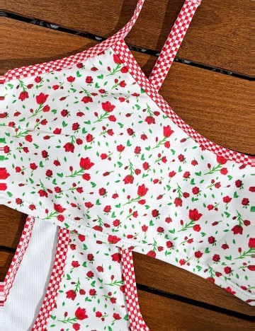 Costum de baie SHEIN, floral print