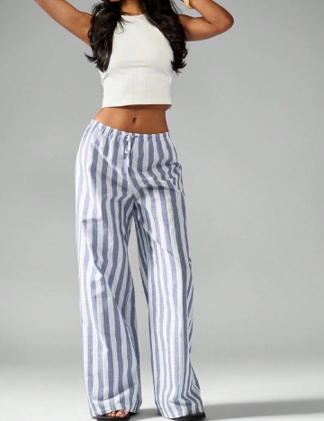 Pantaloni Missguided, alb/albastru