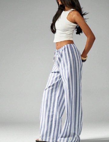 Pantaloni Missguided, alb/albastru