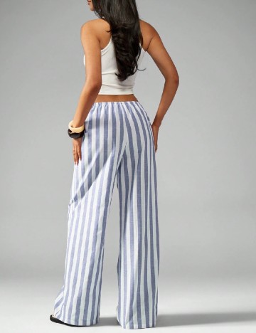Pantaloni Missguided, alb/albastru