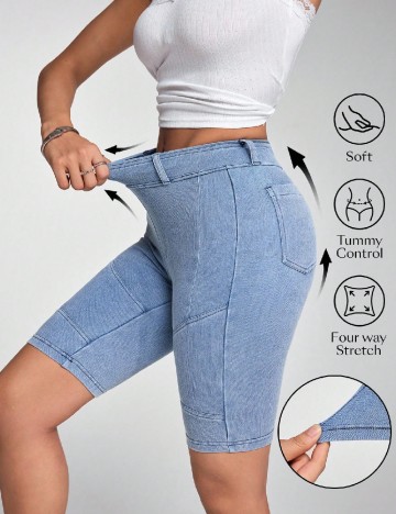Pantaloni scurti SHEIN, albastru