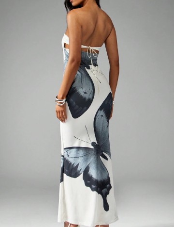 Rochie lunga Missguided, alb/gri